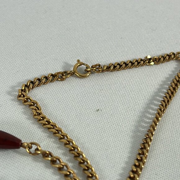 Vintage Sarah Coventry Gold Tone Brown Beaded Necklace Ornate Classic - Picture 4 of 7